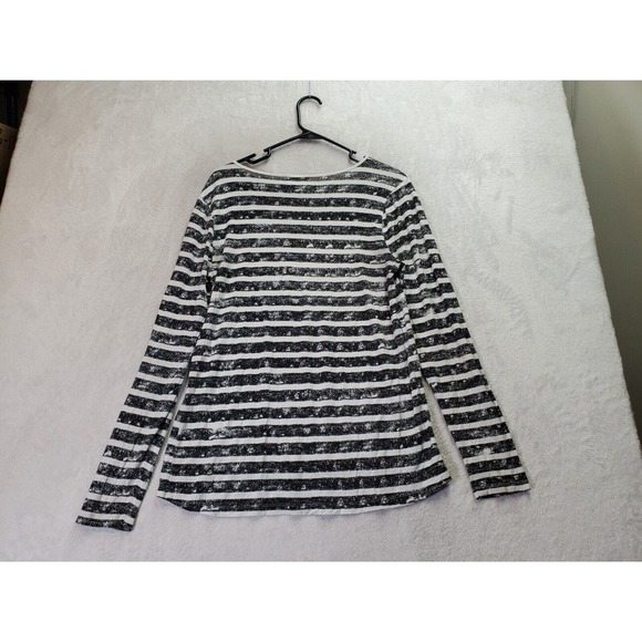 Neiman Marcus Shirt‎ Womens Medium Multi Striped Viscose Long Sleeve Round Neck - Picture 2 of 8